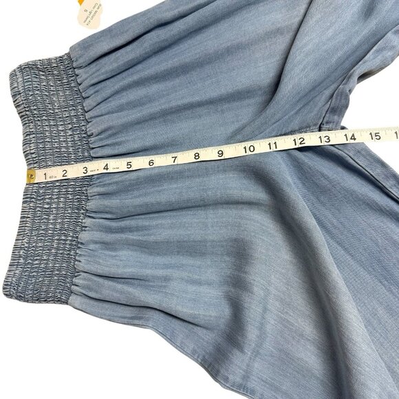 PENELOPE ROSE PULL ON PANTS WIDE LEG BOHO LIGHTWEIGHT BEACH SIZE S SMOCKED WAIST - Picture 6 of 7